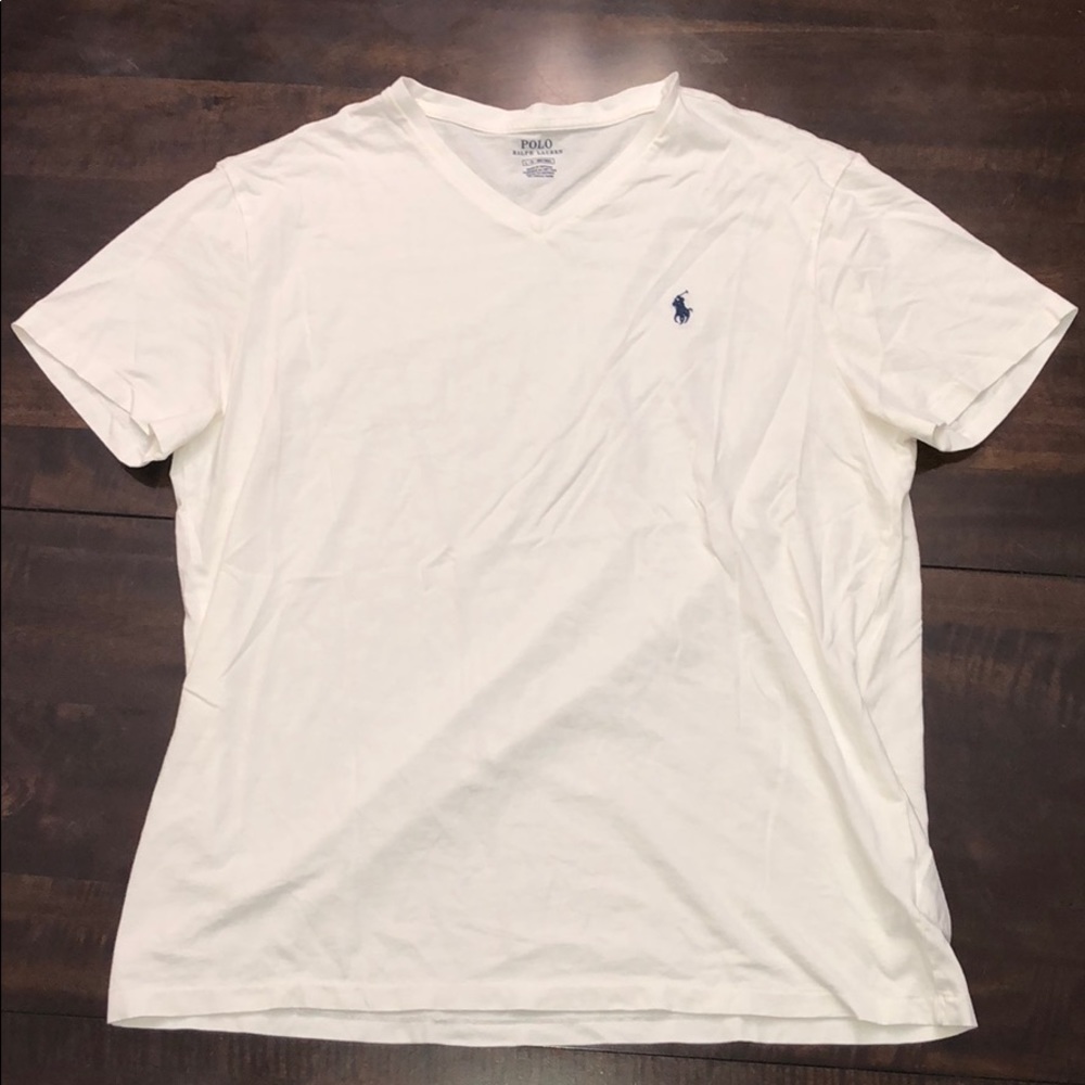 Men’s Ralph Lauren all white v-neck (blue horse)